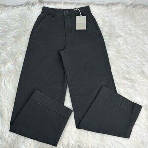 Everlane Women’s NWT Black The Wide-Leg Crop Minimalist Pant Jean 0/W25/L28.5